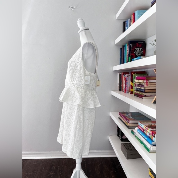 Trina Turk Embroidered White Peplum Sheath Dress Size 14 New with tags - Picture 9 of 15